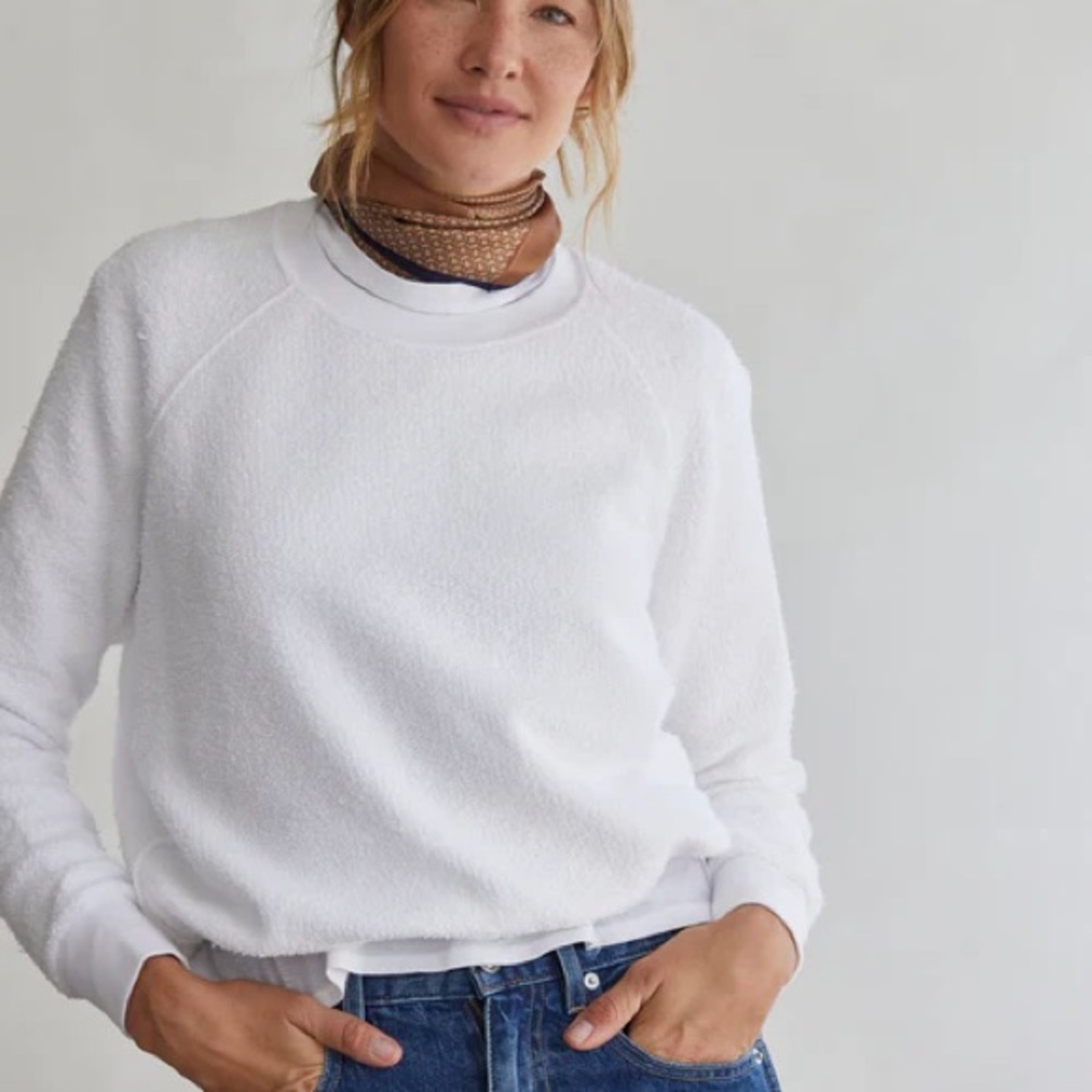 Perfectwhitetee Classic White Crew Neck Sweater